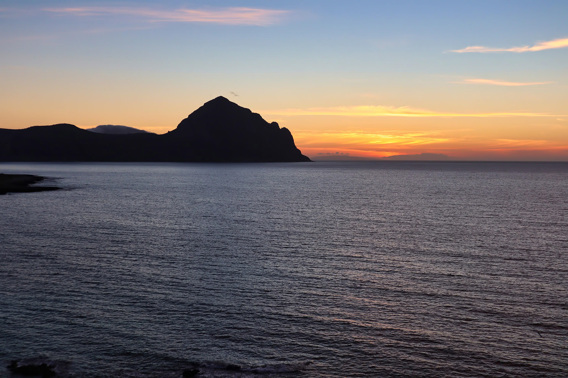 Sunset at Macari bay